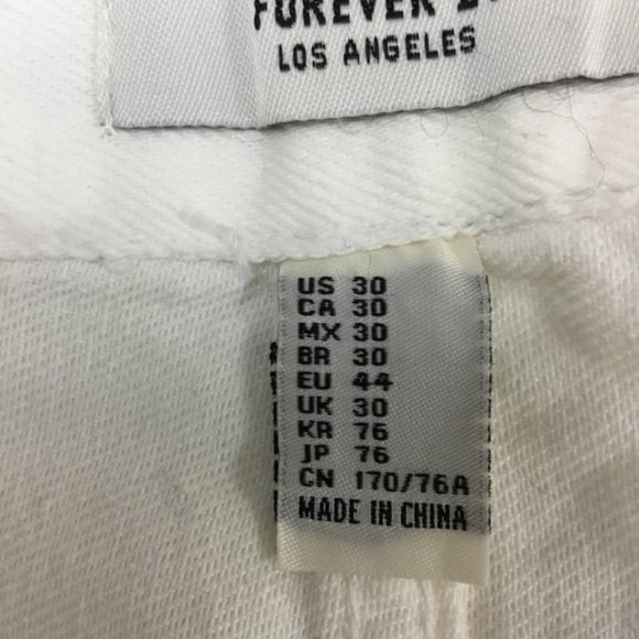 Forever 21 White Front Zip Mini Jean Skirt Size 30 NWT Distressed Denim - Picture 5 of 7